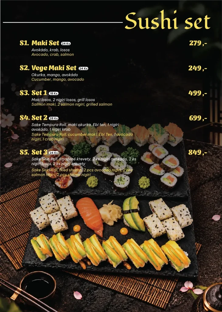 Jídelní lístek – Sushi set 1